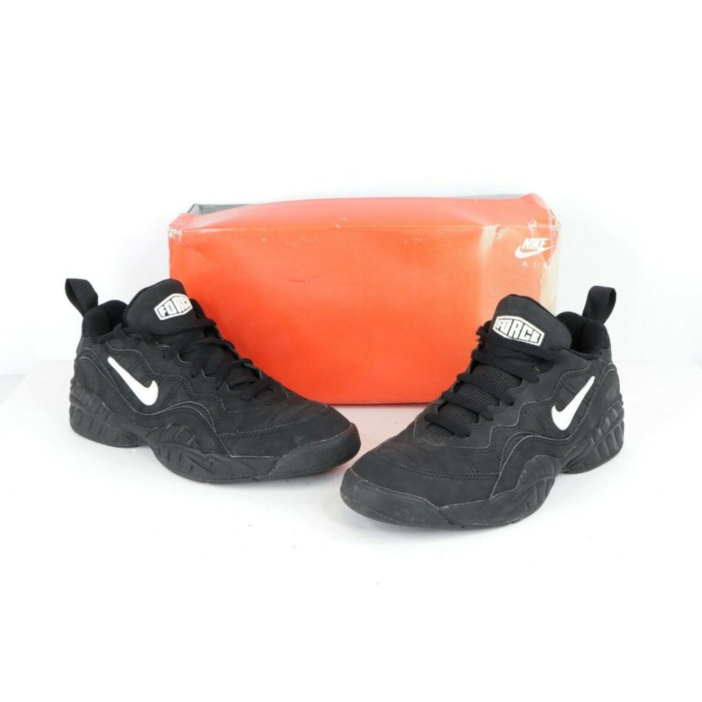 NOS Vintage 90s Nike Air Tenacity Low Basketball Shoes Sneakers Black - Picture 2 of 10